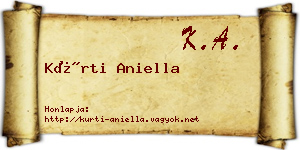 Kürti Aniella névjegykártya